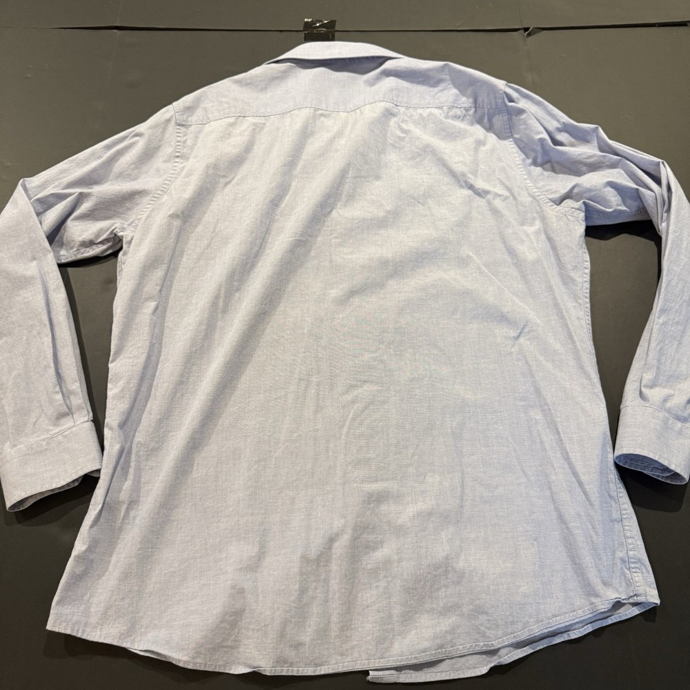 Saks Fifth Avenue 17-34/35 Men's Long Sleeve Dress Shirt Blue - Picture 6 of 6